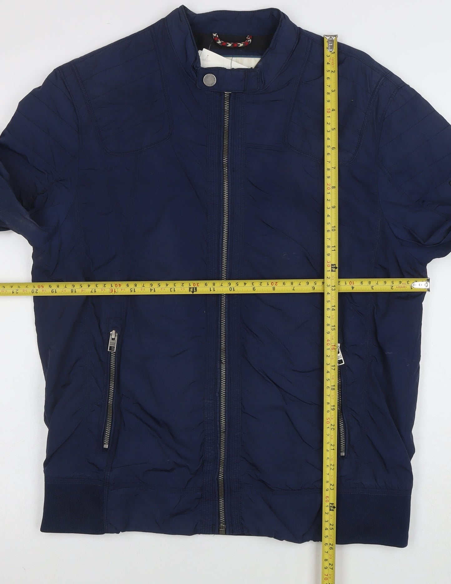 Tommy Jeans Men Blue S Bomber Jacket Polyester Stand-Up Collar