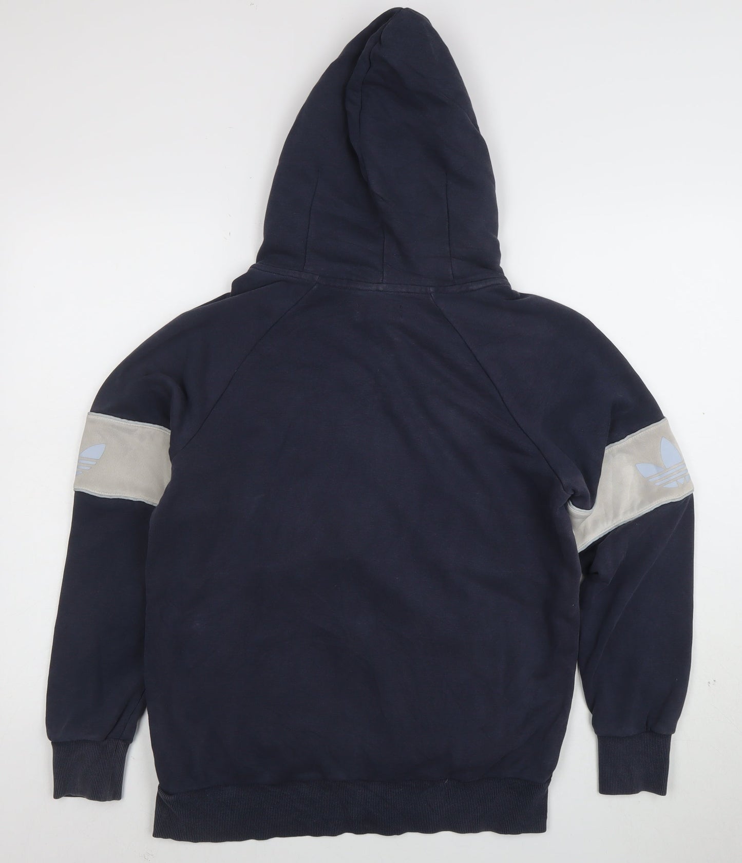 Adidas Womens Navy 1/2 Zip Hoodie Size 12 Cotton Blend Pullover