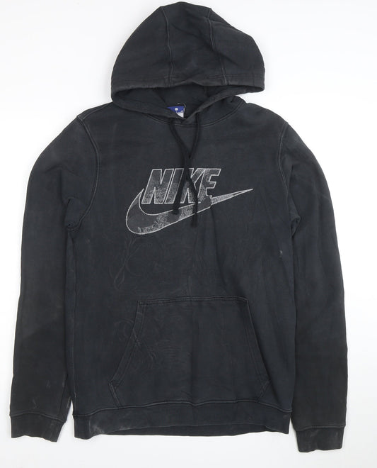 Nike Men's Black Small Pullover Hoodie with Graphic Logo