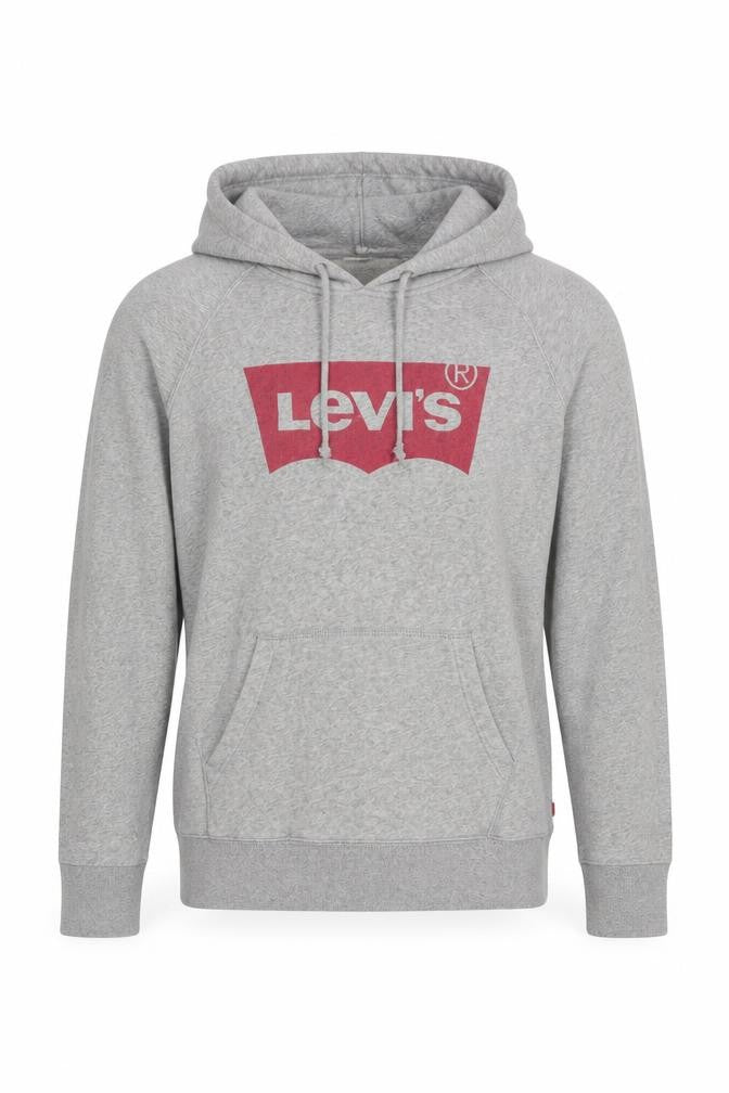 Levi's Men's Grey Pullover Hoodie Small Logo Graphic Cotton