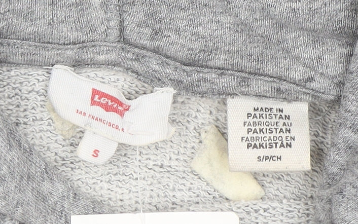 Levi's Men's Grey Pullover Hoodie Small Logo Graphic Cotton