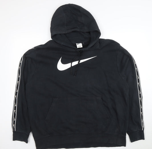 Nike Women Black XL Pullover Hoodie with Logo and Drawstring