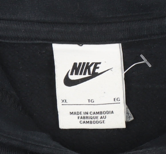 Nike Women Black XL Pullover Hoodie with Logo and Drawstring