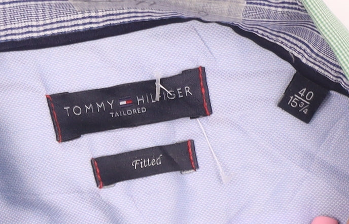 Tommy Hilfiger Men’s Green Slim Fit Long Sleeve Button-Up Shirt Size 15.75