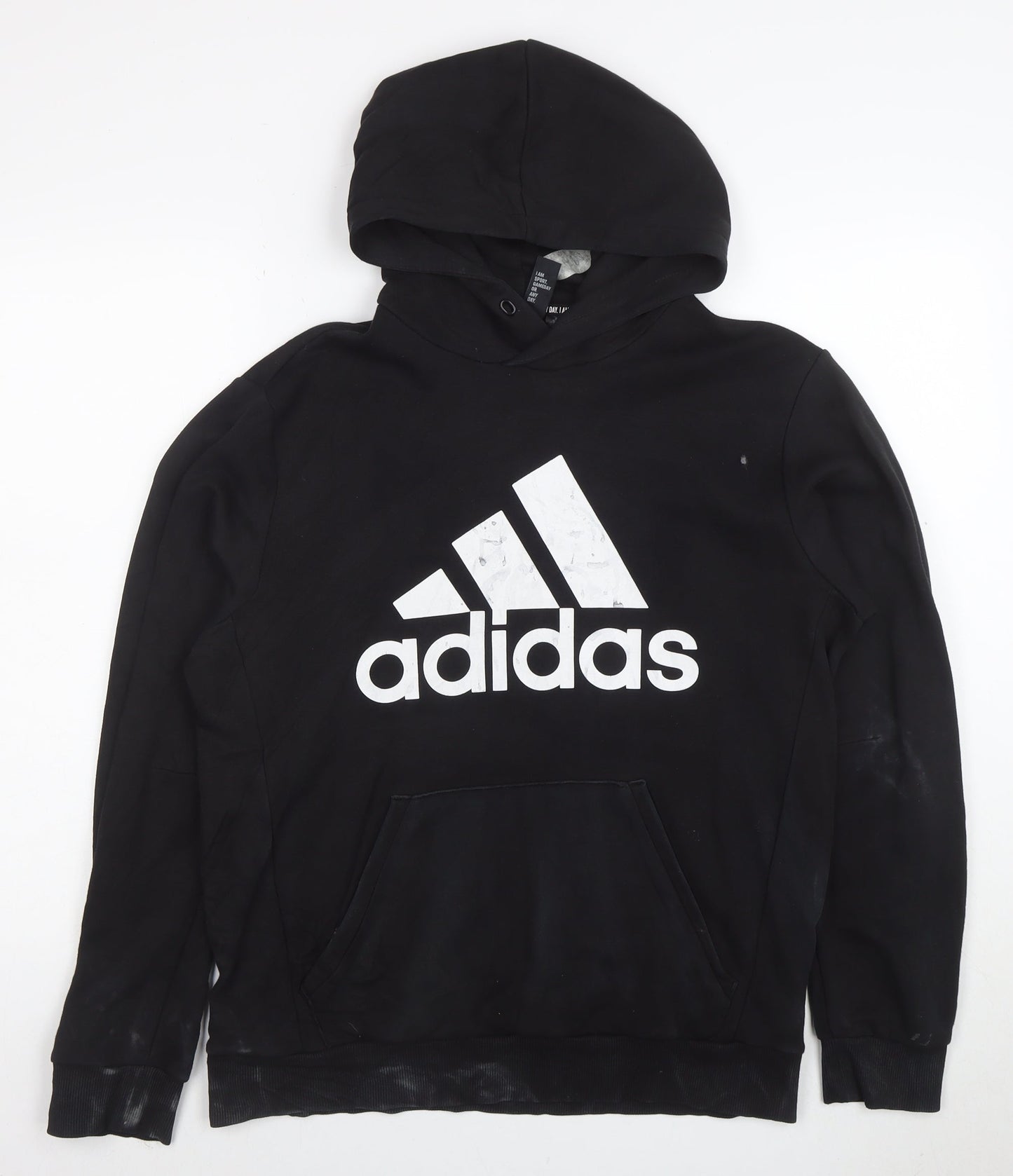 adidas Men's Black Pullover Hoodie L Logo Sportswear