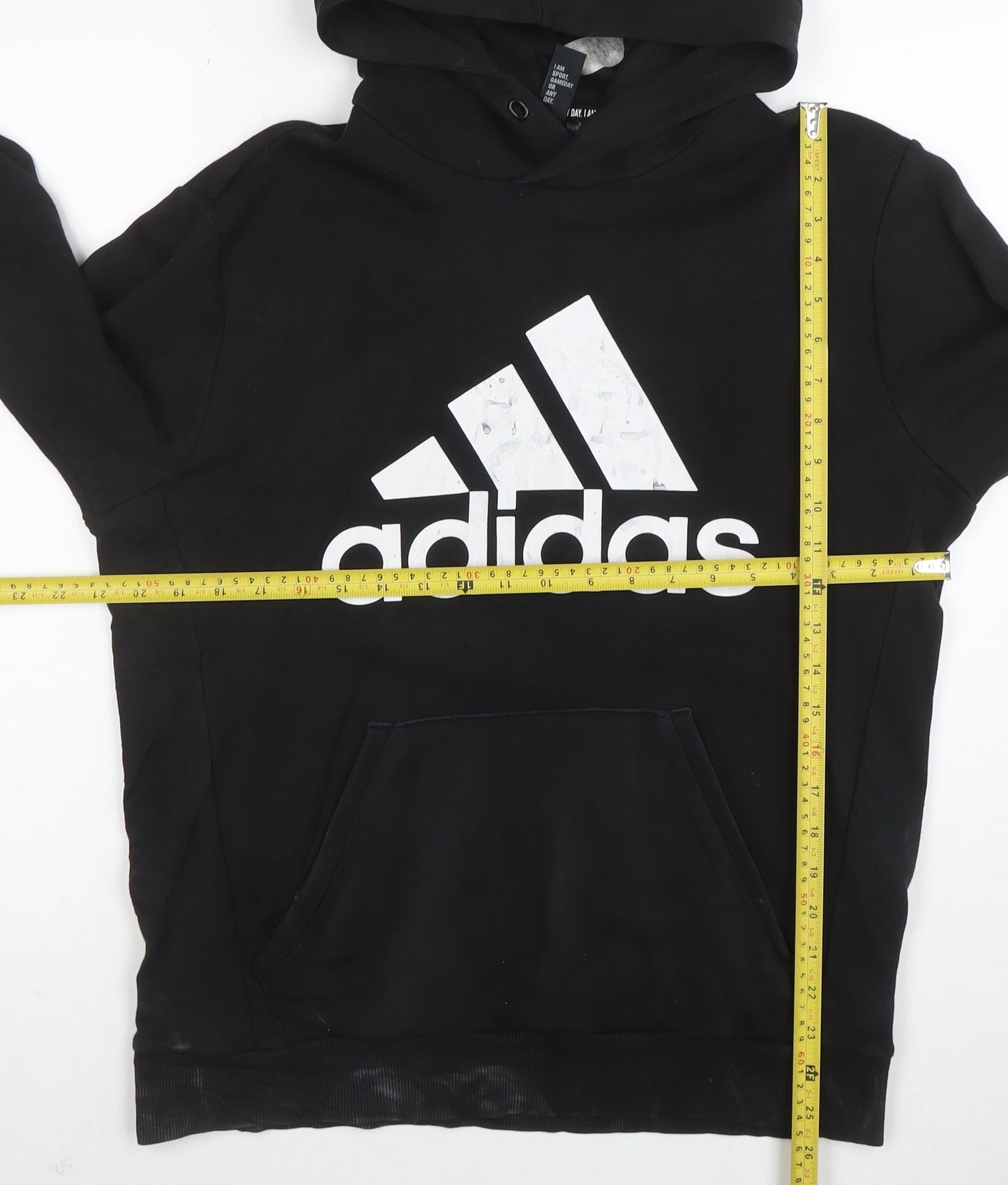 adidas Men's Black Pullover Hoodie L Logo Sportswear