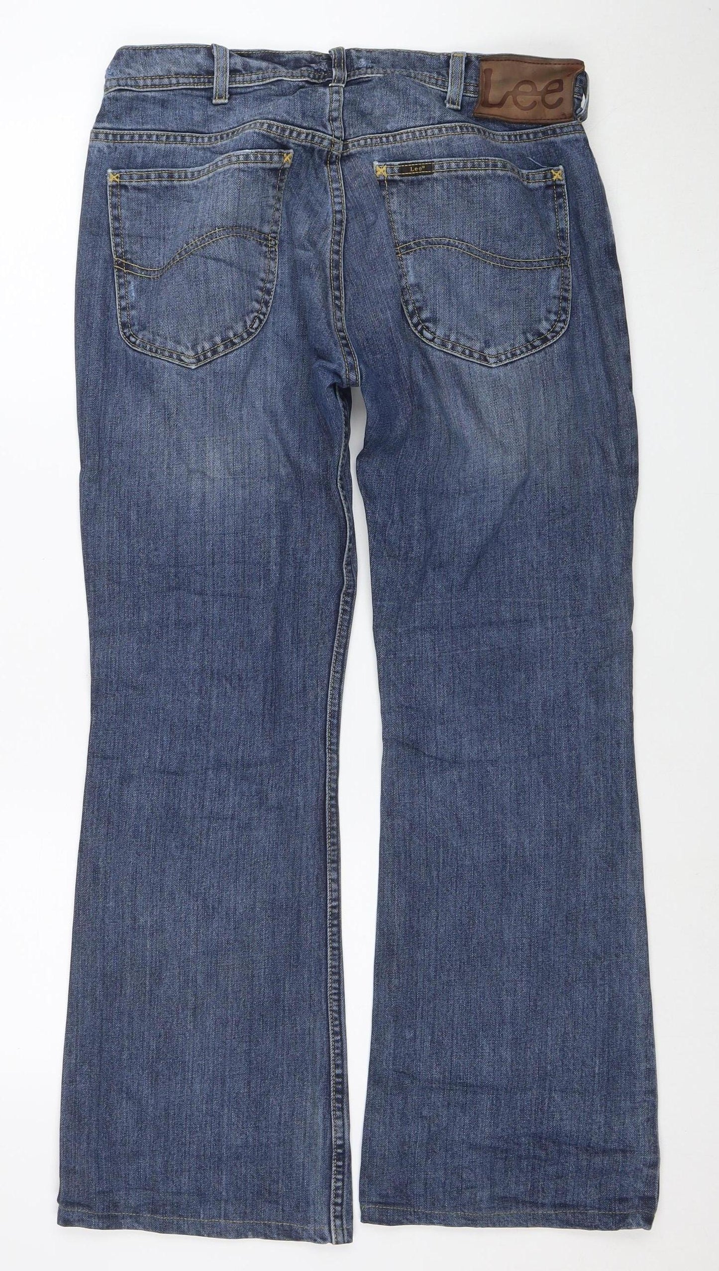 Lee Men's Blue Denim Straight Leg Jeans W33 L30 Regular Fit