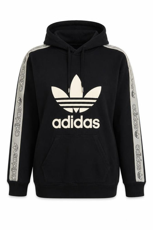 Adidas Women’s Black Hoodie Size 8 Pullover Trefoil Logo