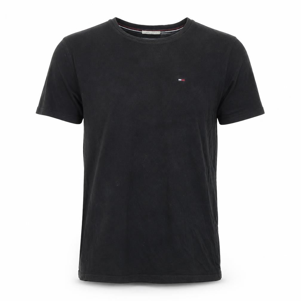 Tommy Jeans Men's Black Regular Fit Cotton Crew Neck T-Shirt Size S