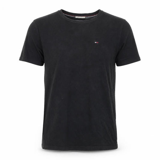 Tommy Jeans Men's Black Regular Fit Cotton Crew Neck T-Shirt Size S