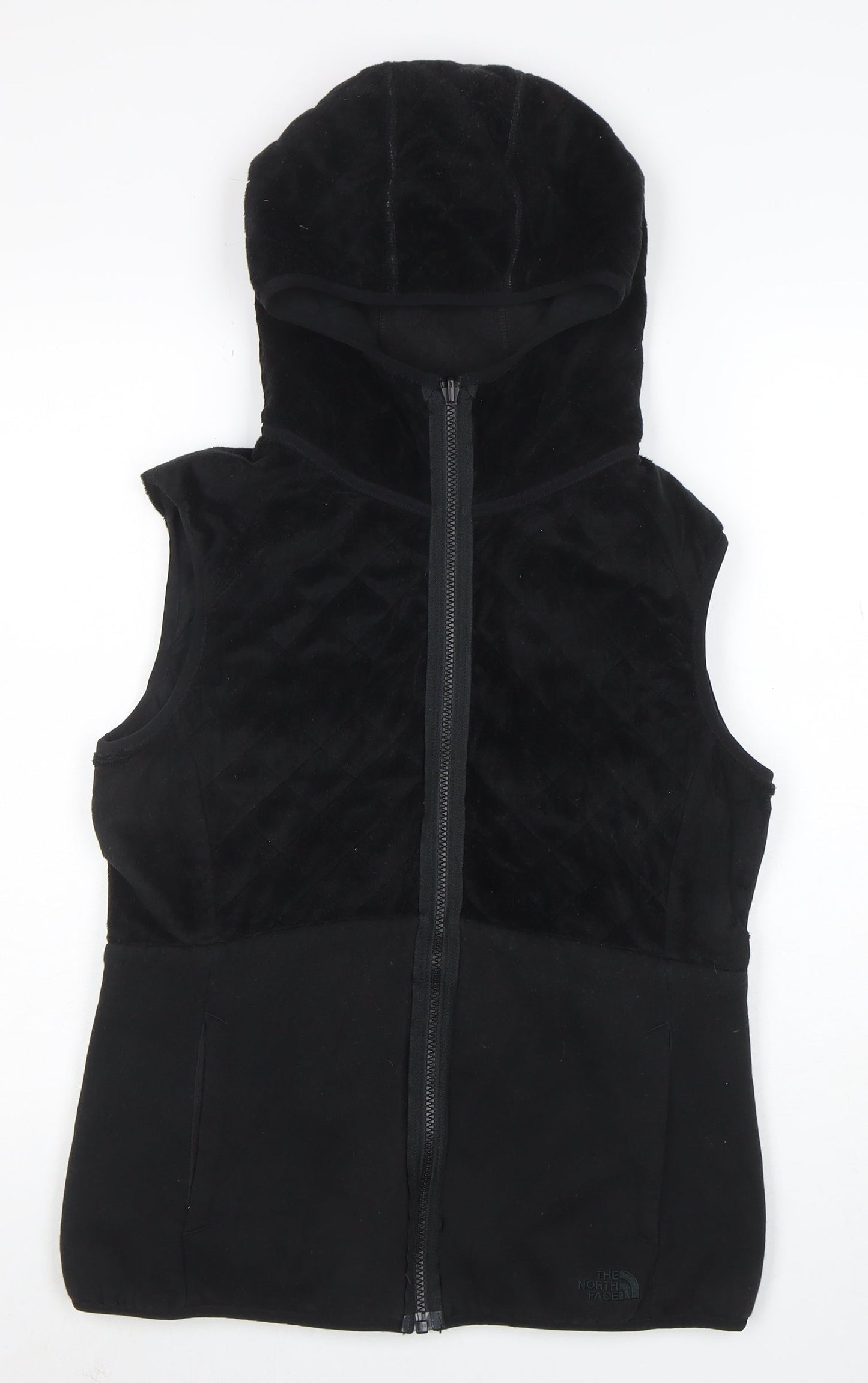 The North Face Women's Black Quilted Hooded Fleece Waistcoat L