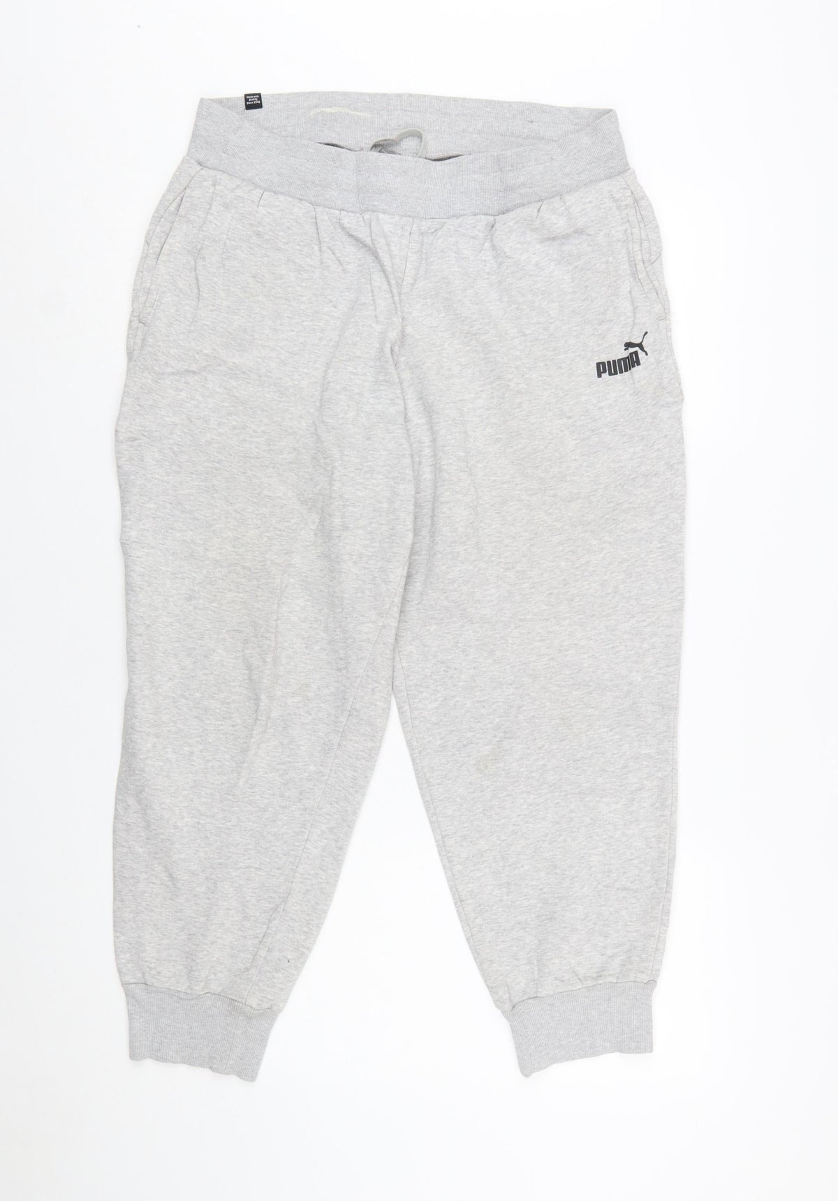 Puma Womens Grey Jogger Sweatpants L Cotton Blend