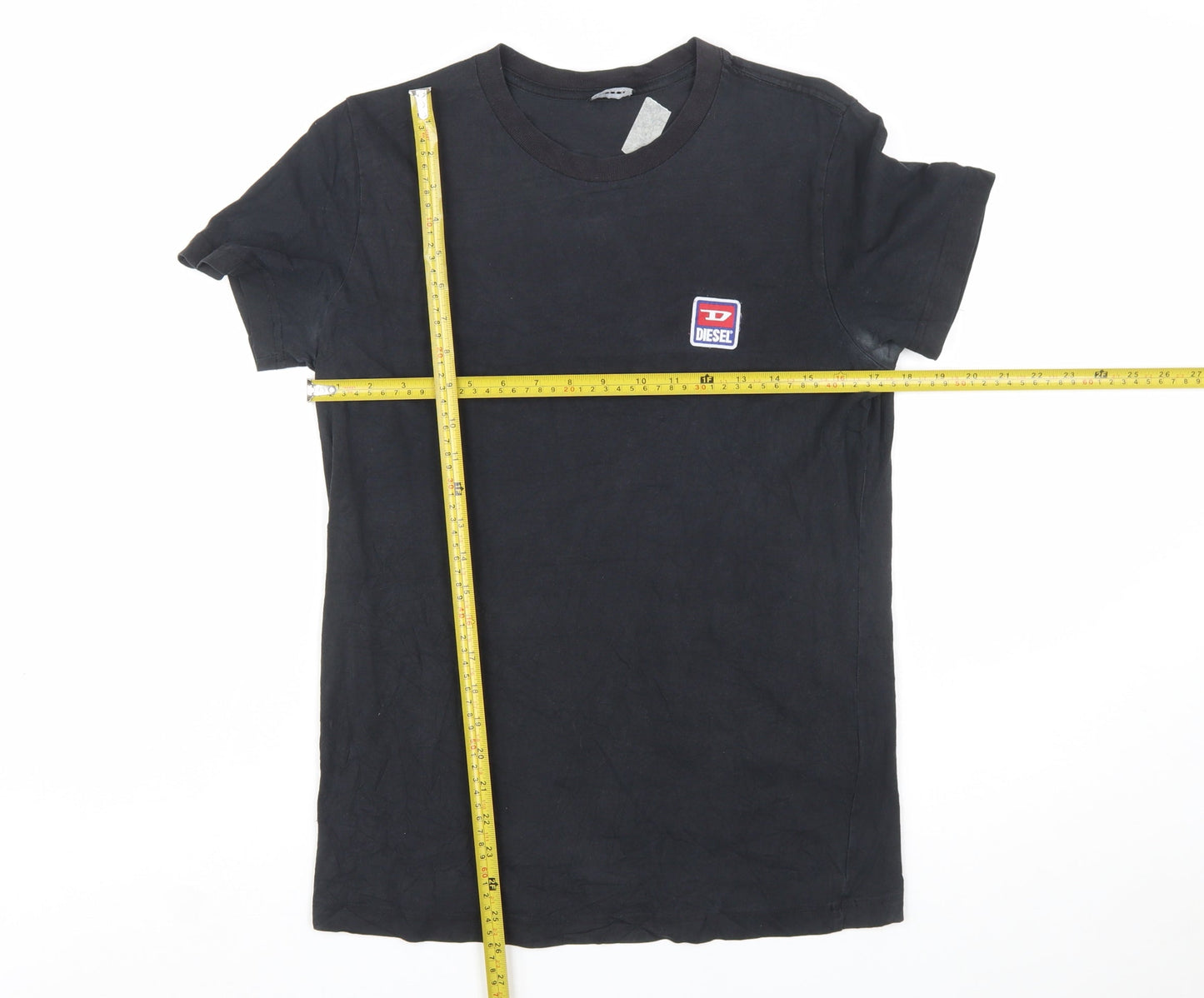 Diesel Men's Black Cotton Crew Neck Logo T-Shirt Size S