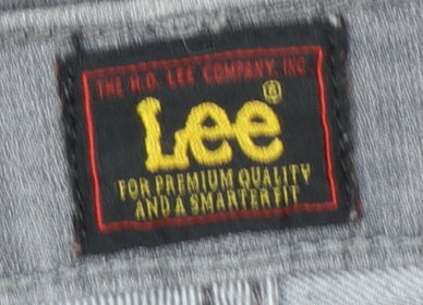 Lee Men's Grey Daren Button Fly Straight Jeans W32 L30 Cotton Blend