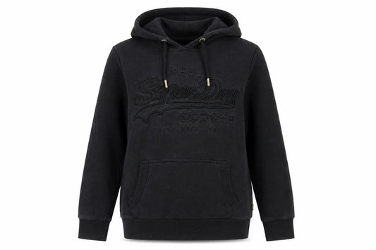 Superdry Womens Black Size 16 Pullover Hoodie with Logo Design