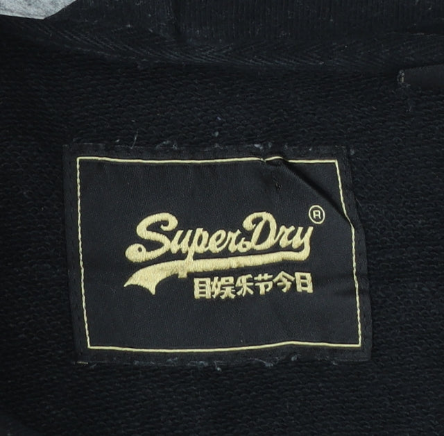Superdry Womens Black Size 16 Pullover Hoodie with Logo Design