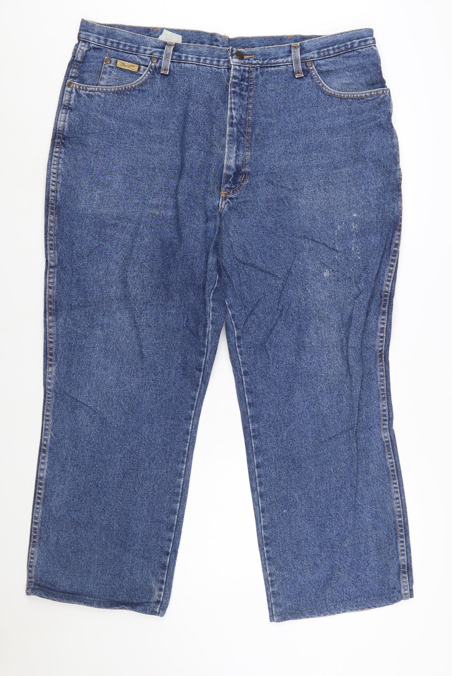 Wrangler Men's Blue Straight Leg Jeans Size 42W 32L Denim Classic Fit