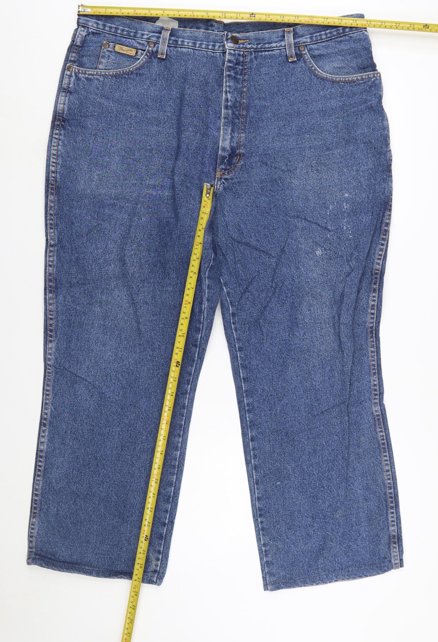 Wrangler Men's Blue Straight Leg Jeans Size 42W 32L Denim Classic Fit