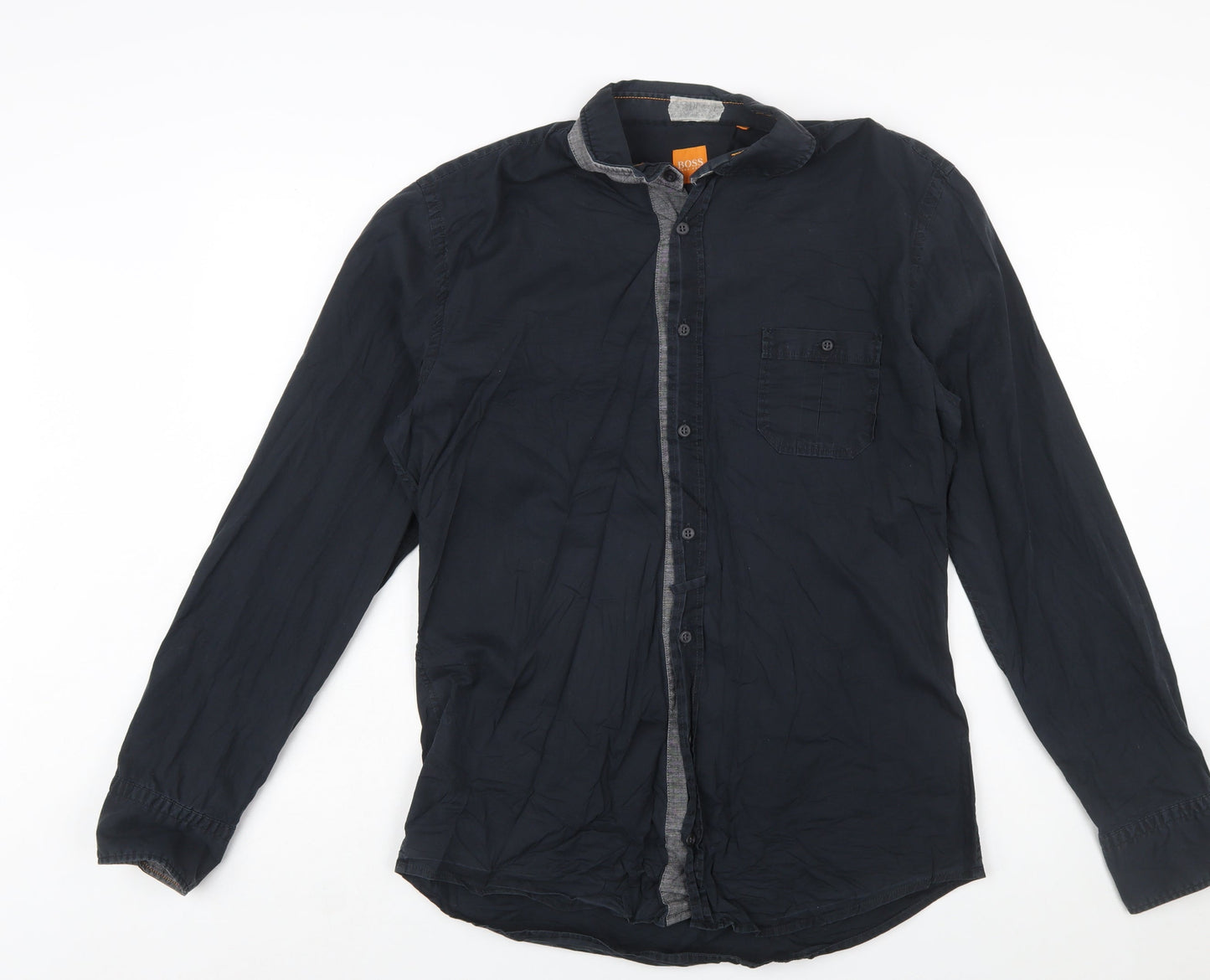 Hugo Boss Men's Navy Slim Fit Long Sleeve Button-Up Shirt L