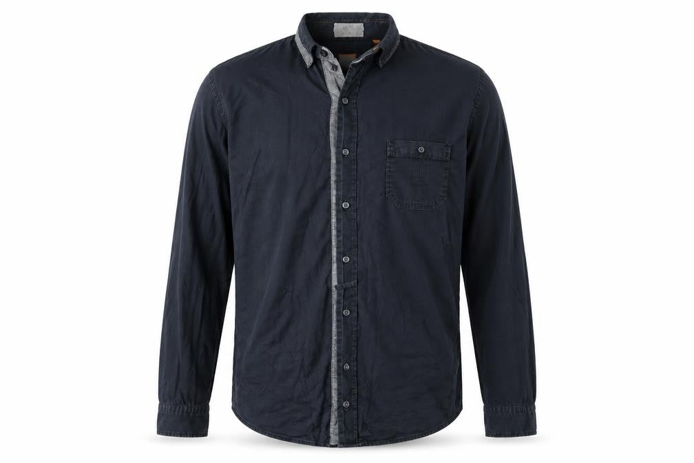 Hugo Boss Men's Navy Slim Fit Long Sleeve Button-Up Shirt L