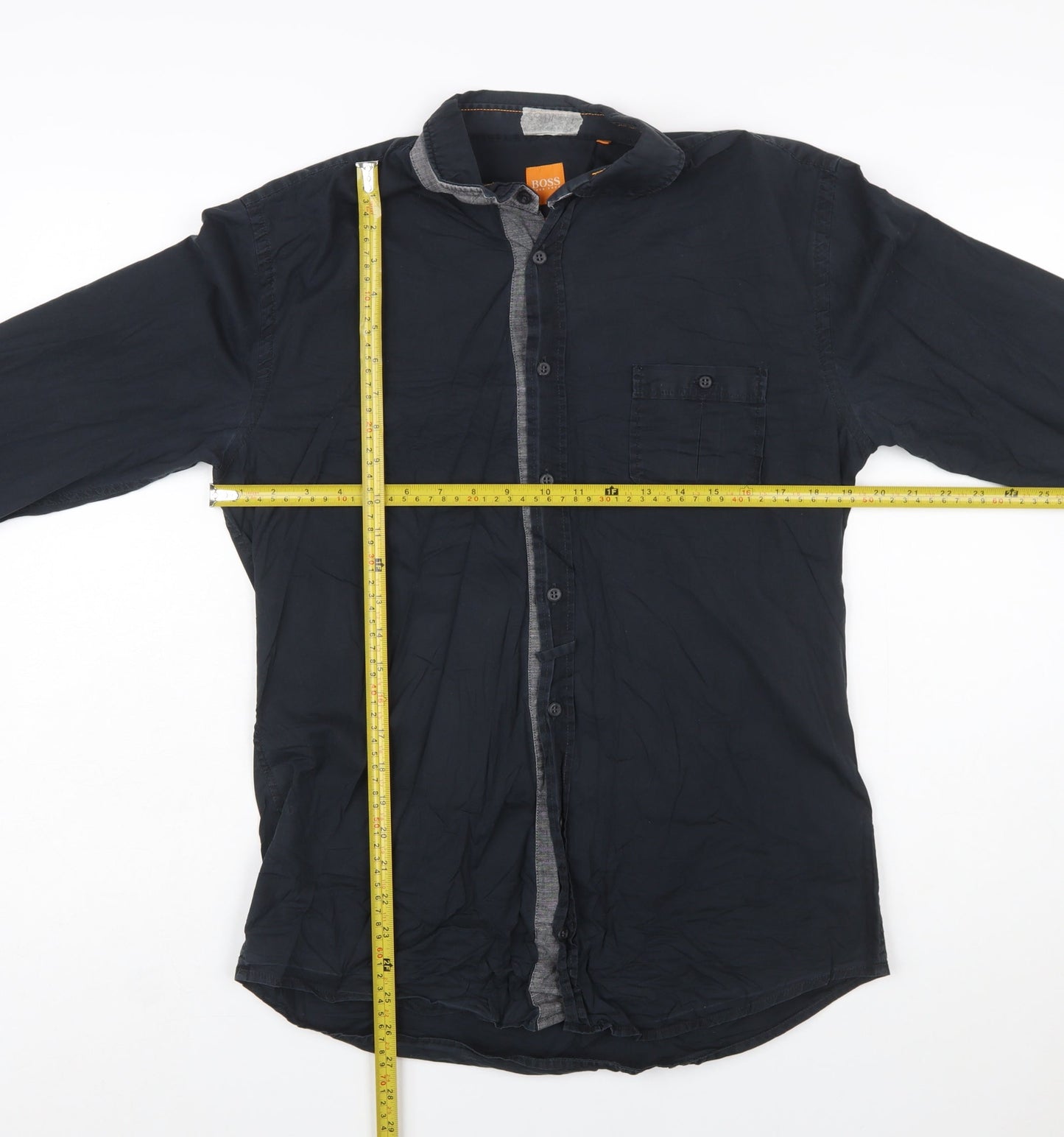 Hugo Boss Men's Navy Slim Fit Long Sleeve Button-Up Shirt L