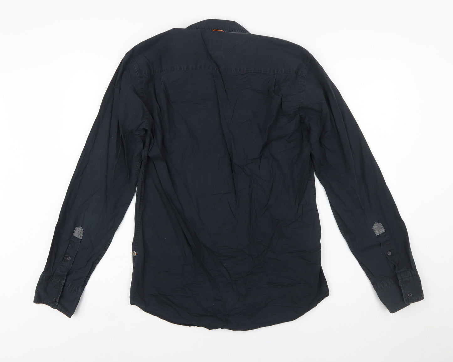 Hugo Boss Men's Navy Slim Fit Long Sleeve Button-Up Shirt L