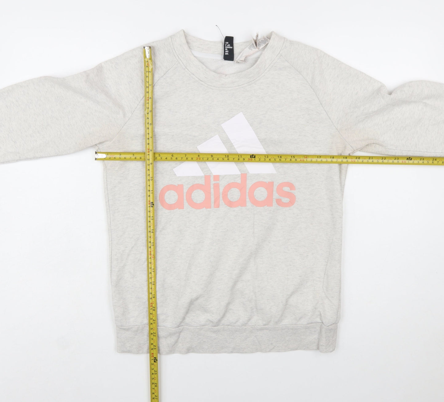 Adidas Women Grey Logo Crew Neck Sweatshirt Size M 12-14