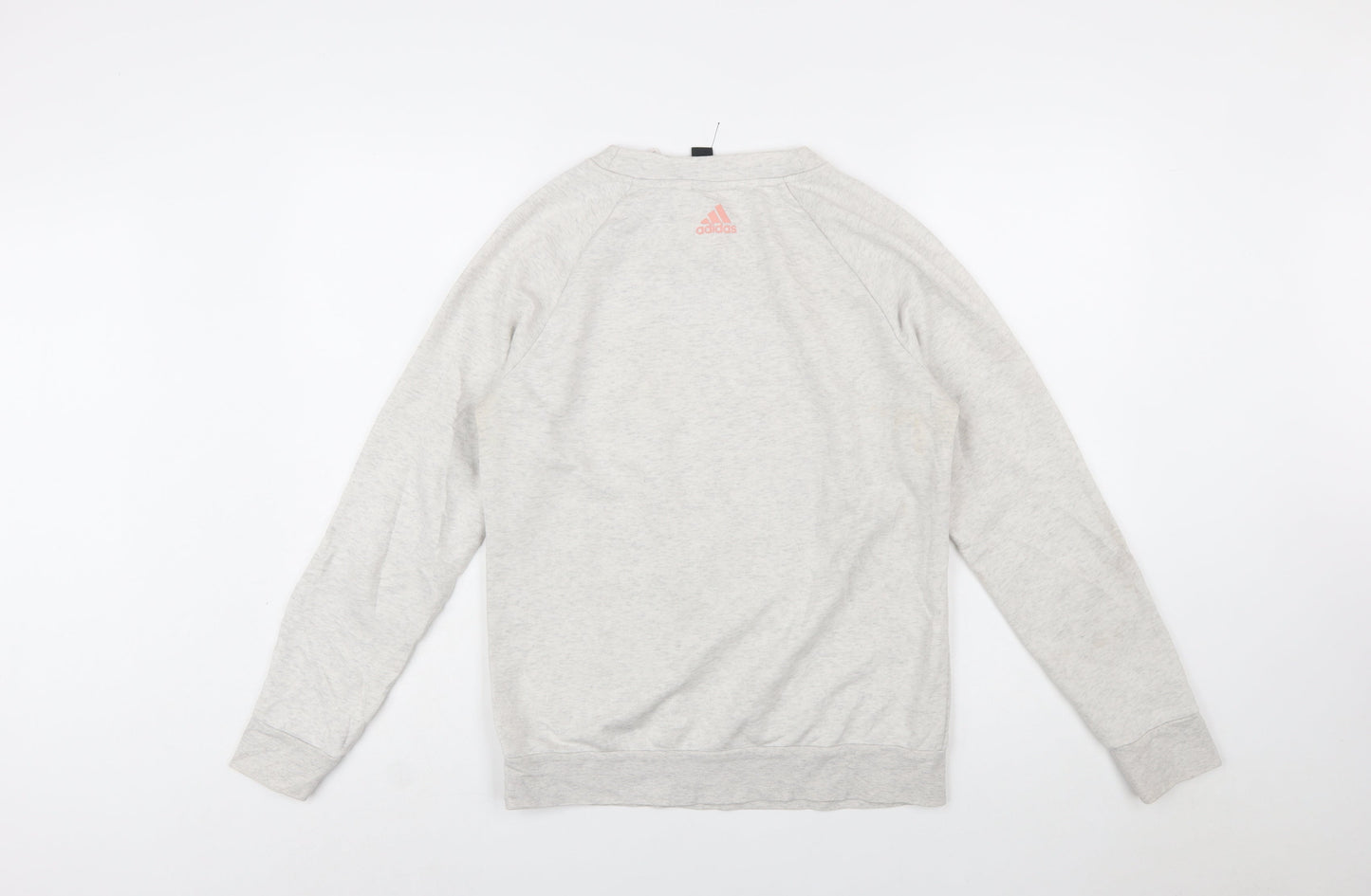 Adidas Women Grey Logo Crew Neck Sweatshirt Size M 12-14