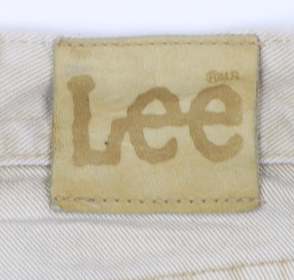 Lee Men's Beige 38x30 Straight Fit Cotton Denim Jeans