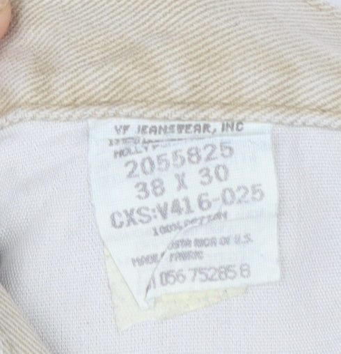 Lee Men's Beige 38x30 Straight Fit Cotton Denim Jeans