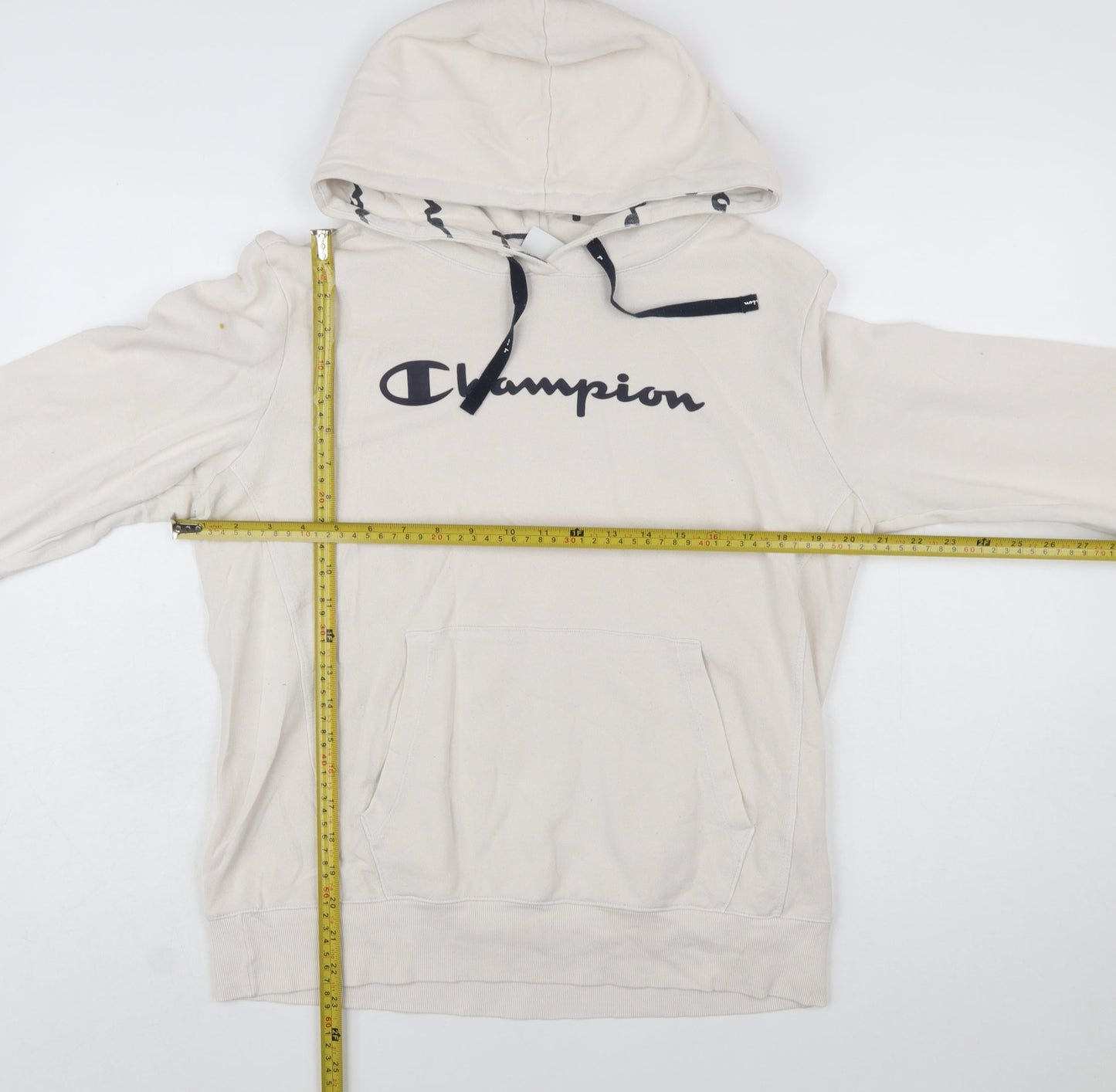 Champion Womens Beige XL Pullover Hoodie Cotton Blend Casual Sweatshirt