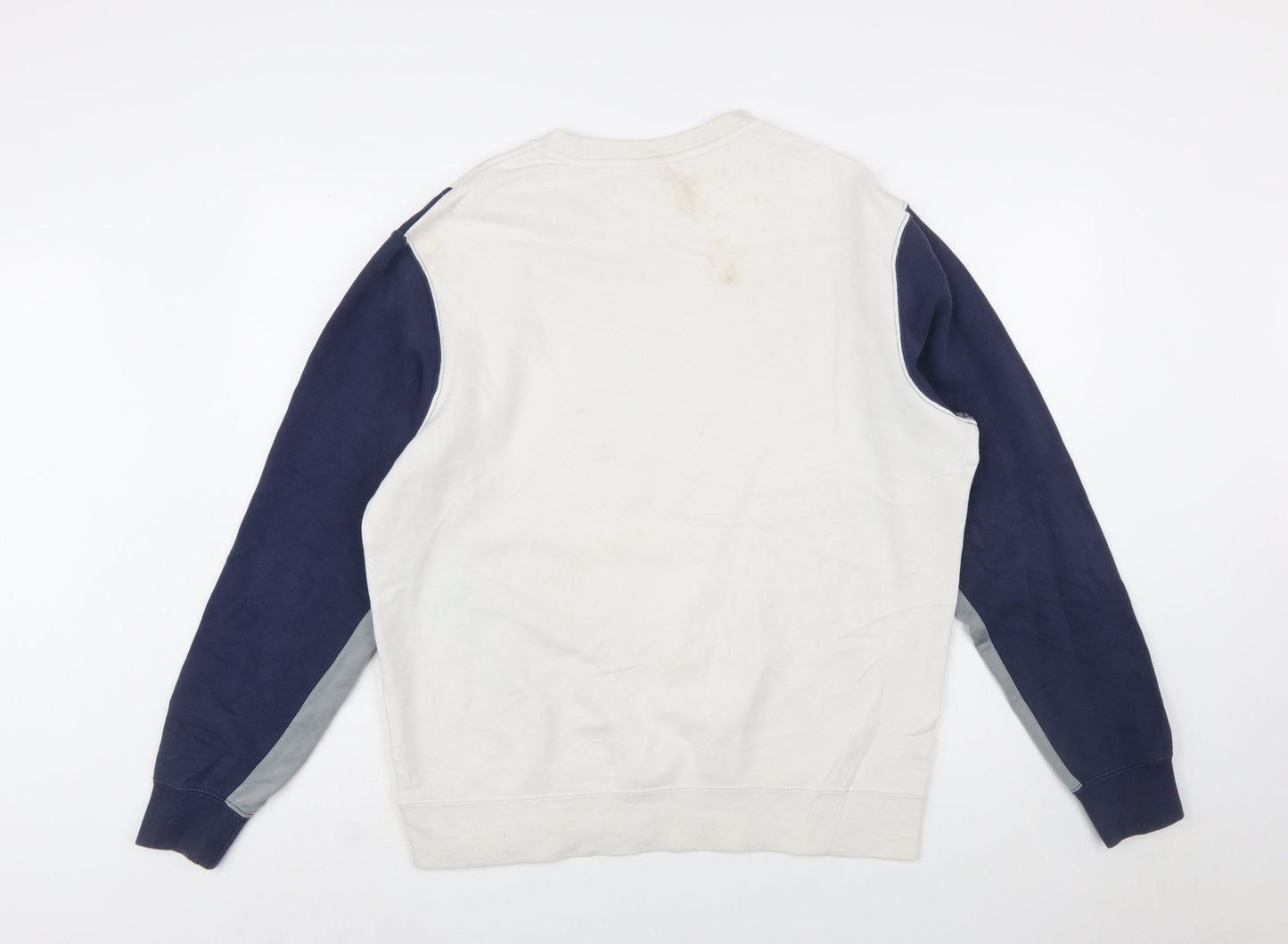 Nike Men's Grey Blue Crew Neck Pullover Sweatshirt M