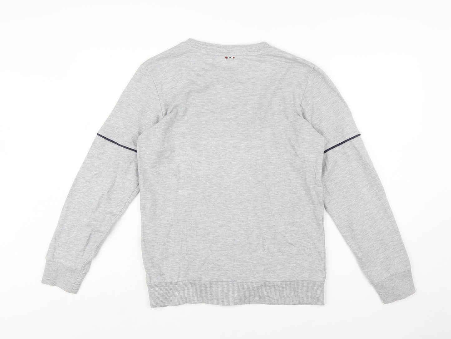 Napapijri Boys Grey Crew Neck Pullover Sweatshirt Size 14 Years