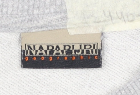 Napapijri Boys Grey Crew Neck Pullover Sweatshirt Size 14 Years