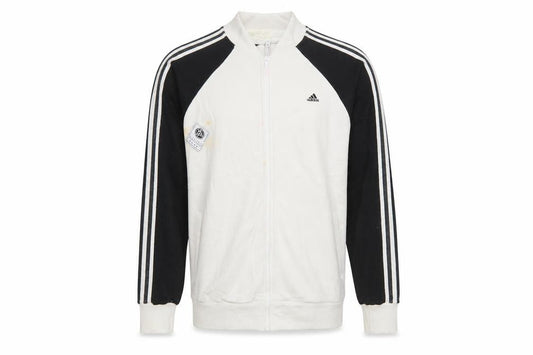 Adidas Men's White Full Zip Sweatshirt L Sports Fleece Jacket