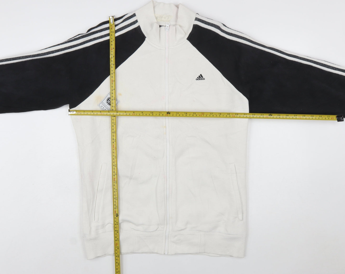 Adidas Men's White Full Zip Sweatshirt L Sports Fleece Jacket