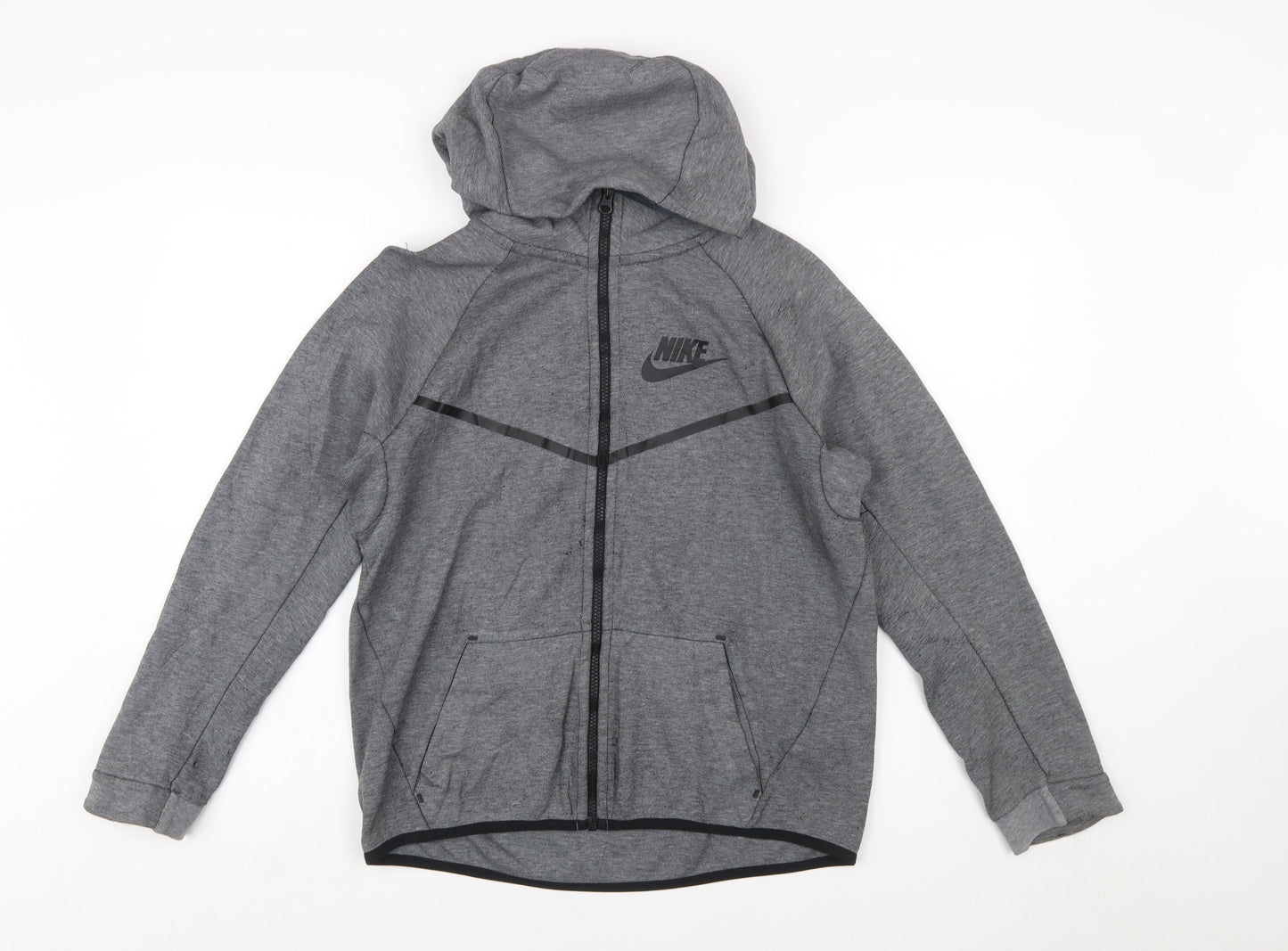 Nike Boys Grey Full Zip Hoodie XL 13-15 Years Hooded Sportswear