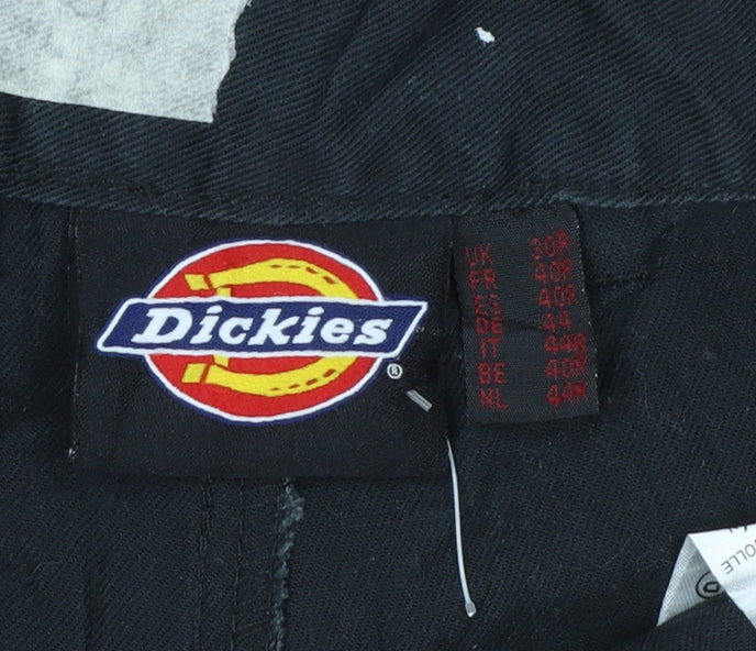 Dickies Men's Black 30R Workwear Trousers Regular Fit Straight Leg