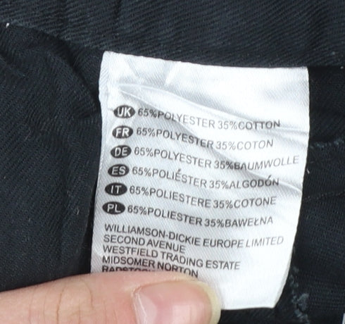 Dickies Men's Black 30R Workwear Trousers Regular Fit Straight Leg
