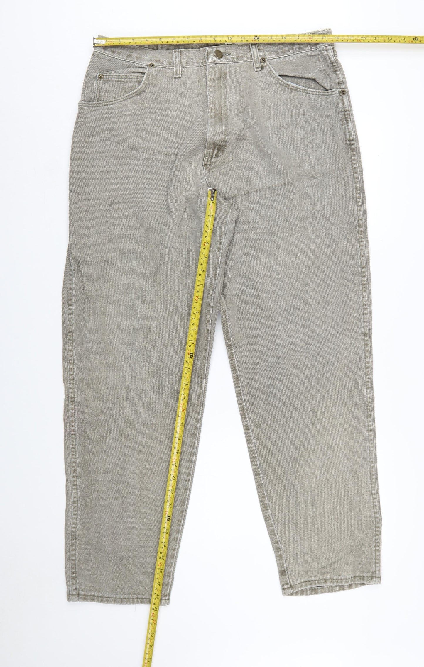 Wrangler Men Beige 38x32 Straight Fit Denim Jeans