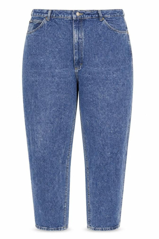 Lee Women Blue Vintage Stonewash Mom Jeans Size 22 High Rise Denim