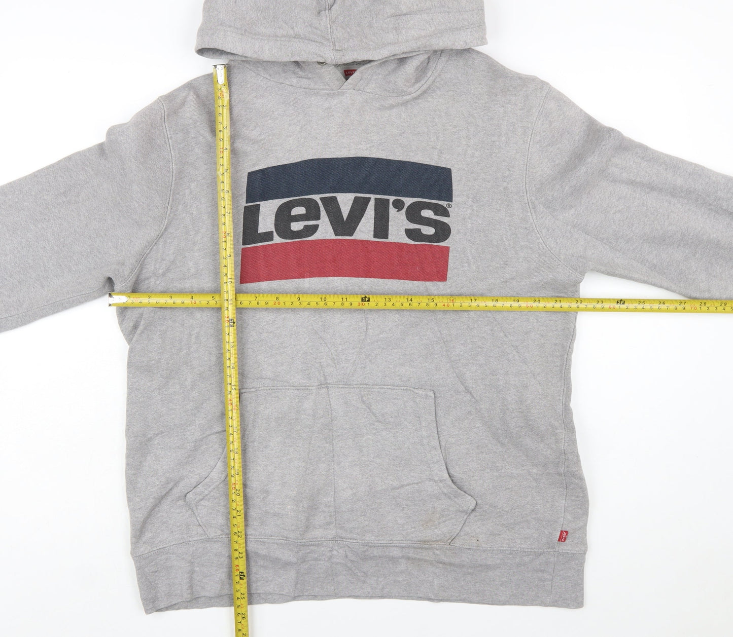 Levi's Men's Grey Logo Pullover Hoodie Size L