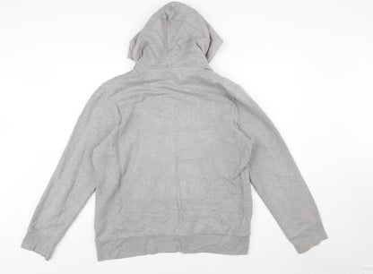 Preloved Levi's Men's Grey Logo Pullover Hoodie Size L - Detail