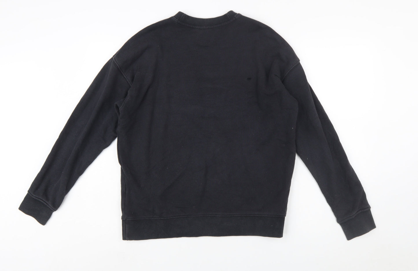 Adidas Womens Black Trefoil Logo Sweatshirt Size 10 Cotton Pullover