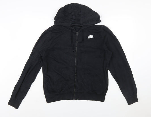 Nike Womens Black Full Zip Hoodie Medium Cotton Blend Sweatshirt