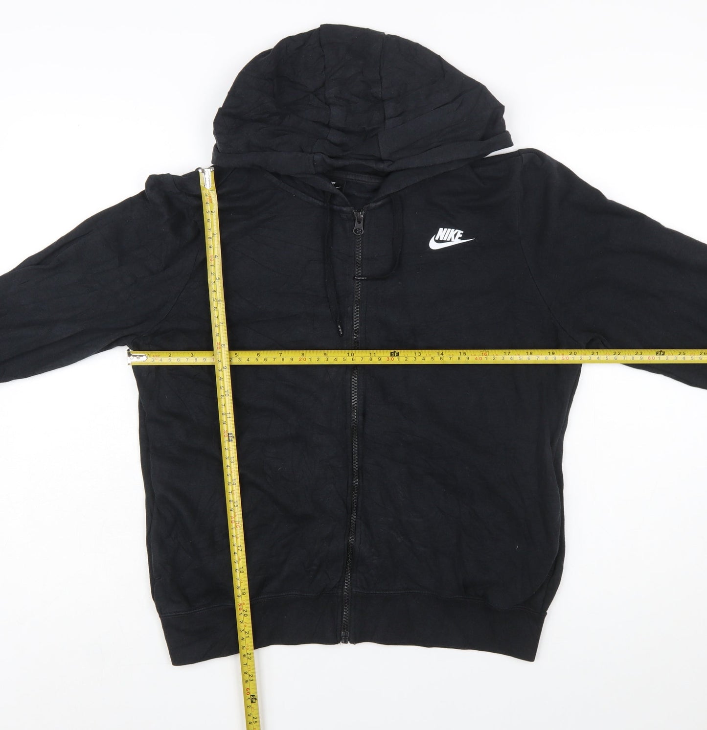 Nike Womens Black Full Zip Hoodie Medium Cotton Blend Sweatshirt