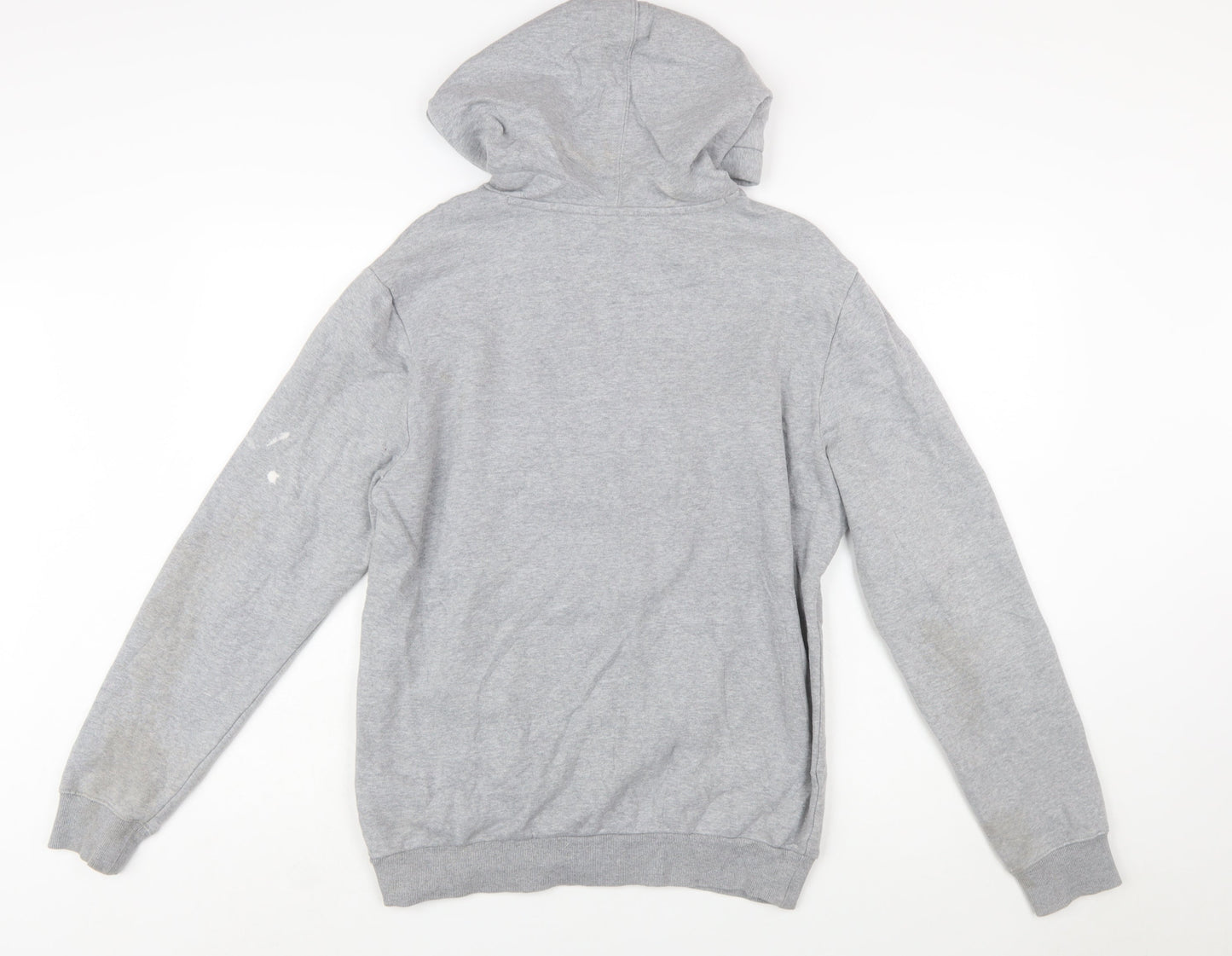 Napapijri Men's Grey Pullover Hoodie S Logo Outdoor Style