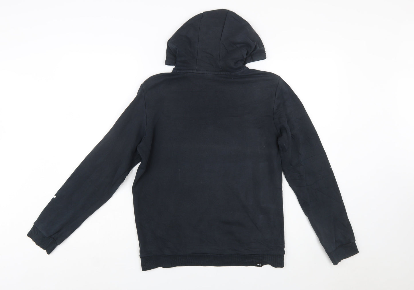 Puma Boys Black XL Pullover Hoodie with Logo Print