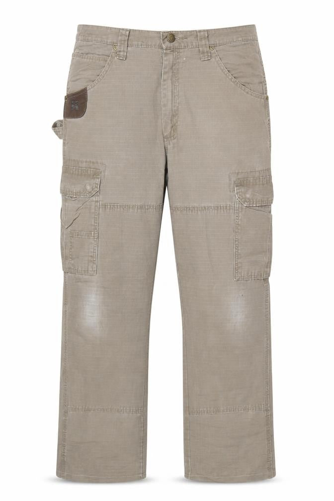 Wrangler Mens Beige Cargo Workwear Trousers Size 36x32