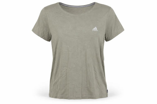 Adidas Women Green Cotton Crew Neck Short Sleeve T-Shirt Size 18